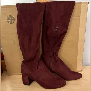 Over the knee Burgundy boots